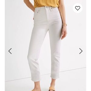 Madewell straight leg crop white jeans size 24